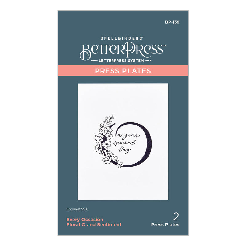 Spellbinders BetterPress Press Plates - Floral O and Sentiment, BP-138