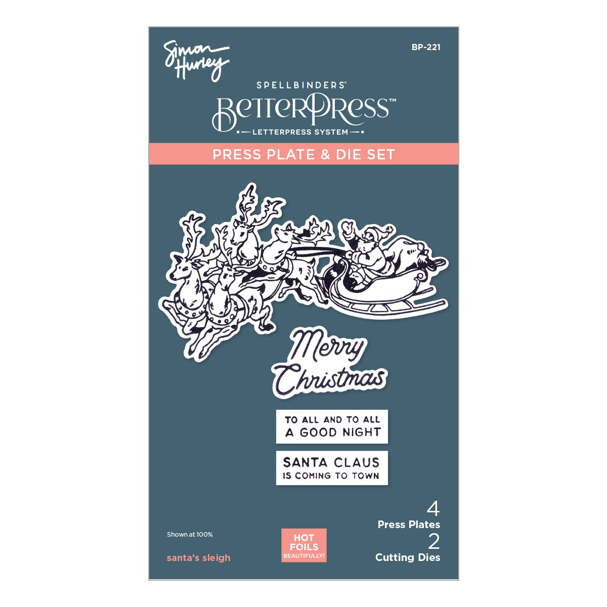 Spellbinders Paper Arts BetterPress Letterpress Press Plate Festive No – Everything Mixed Media