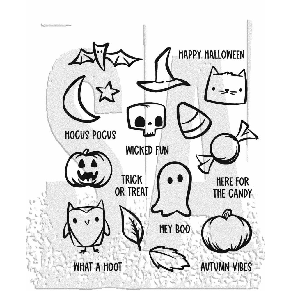 Tim Holtz 7 x 8.5 Halloween Snarky Cat Red Rubber Cling Stamps