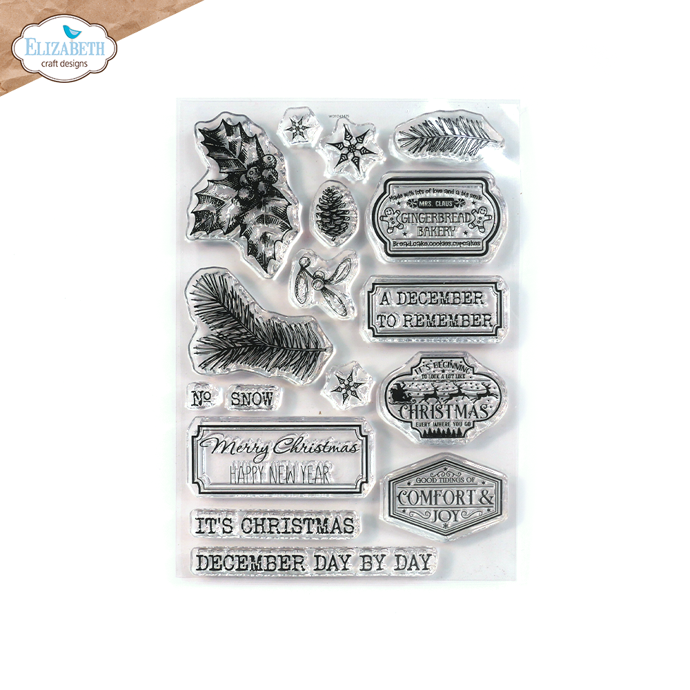 Stampers Anonymous Tim Holtz Stamp Set Christmas 2023 - Festive Print CMS472