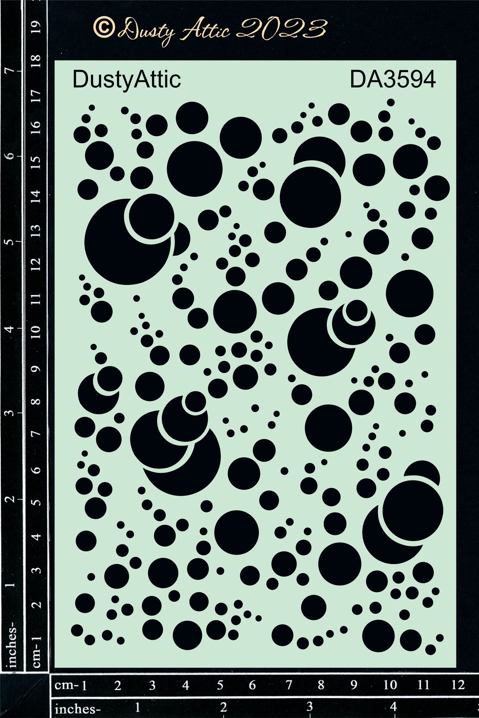Dusty Attic Stencil 5x7 Bubbles Stencil 2, DA3594
