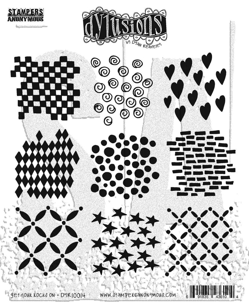 Dyan Reaveley's Dylusions Stamp Set - Get Your Rocks On, DYR10014
