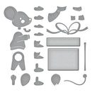 Spellbinders Etched Dies - Dancin' & Giftin' Mouse, S4-1318
