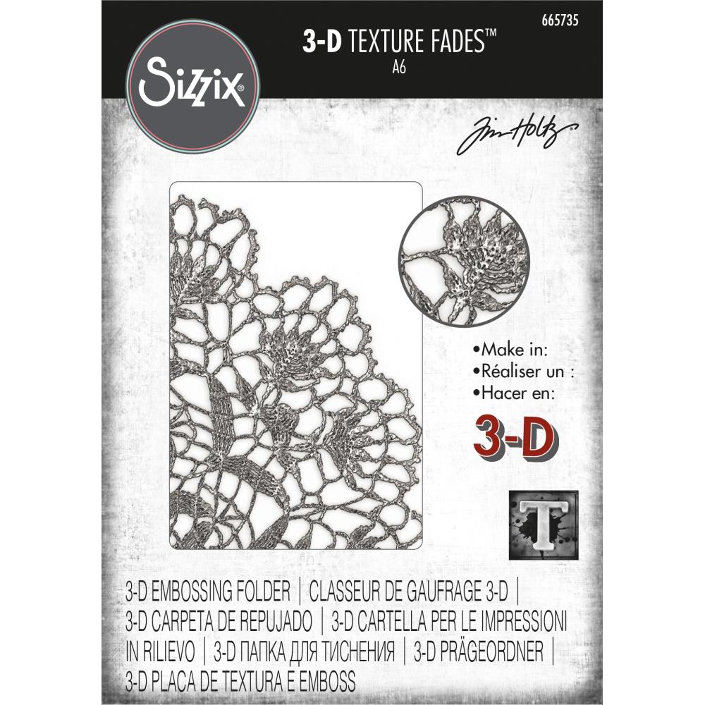 Sizzix 3-D Texture Fades Embossing Folder Doily, 665735 by: Tim Holt