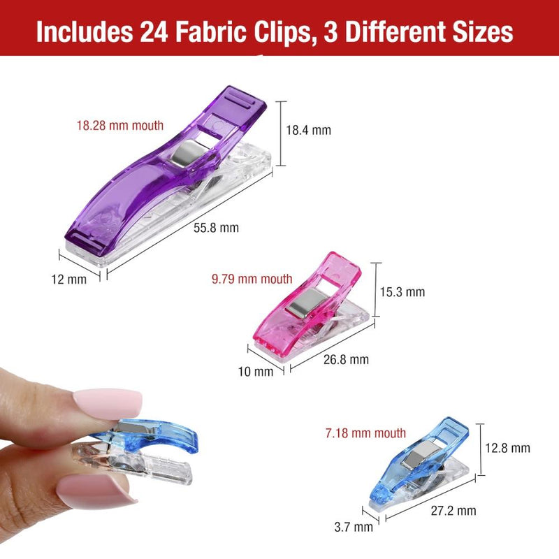 Singer Fabric Clips 24PC - Assorted Sizes, 00117