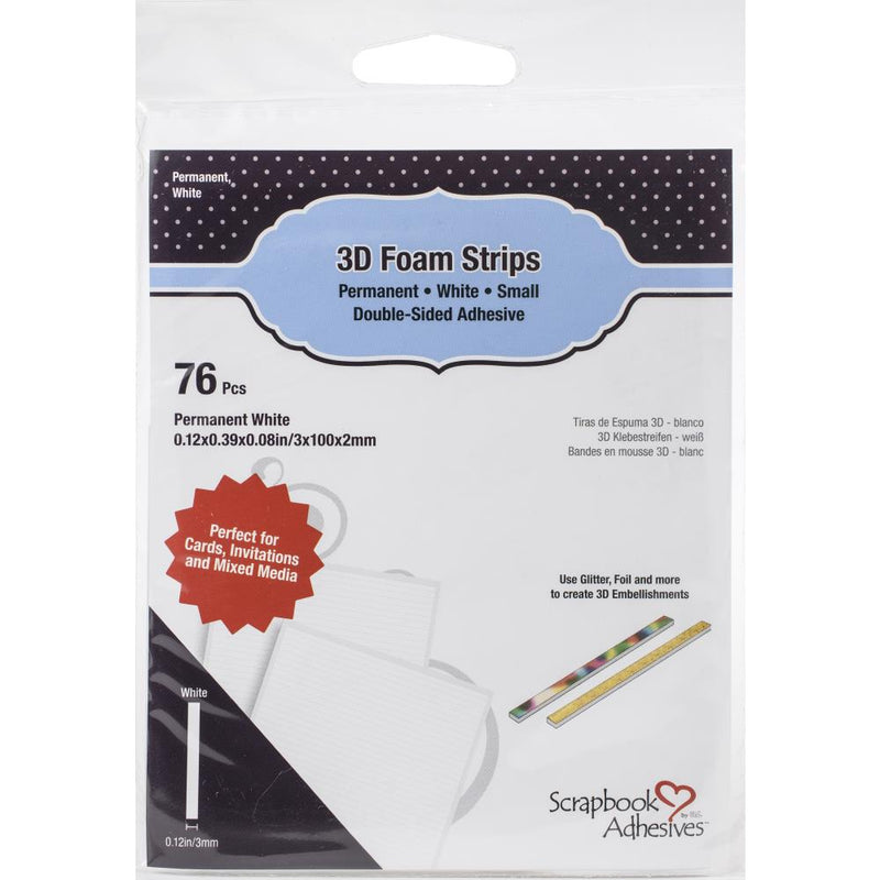 Scrapbook Adhesives 3D Foam Strips 76Pc. White, 01230