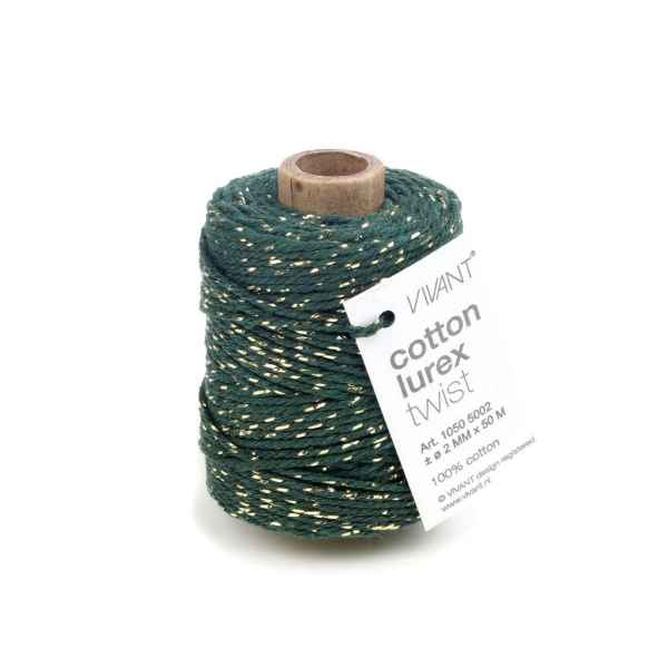 Vivant - Lurex Cotton Cord - Green Gold, 1050.5002.67