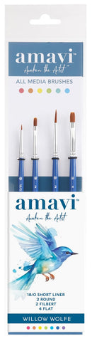 Willow Wolfe Amavi Artist Specialty Brush Set, 1900SET3
