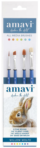 Preorder - Willow Wolfe Amavi Artist SSpecialty Brush Set, 1900SET4