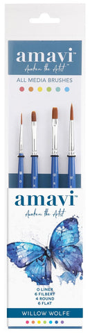 Willow Wolfe Amavi Artist Starter Brush Set, 1900SET5