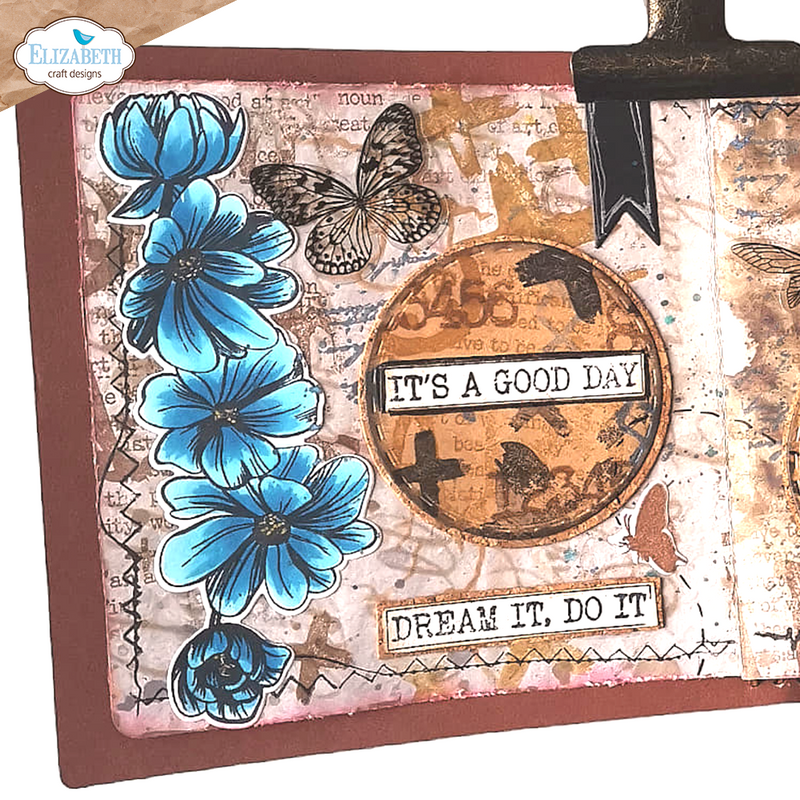 Elizabeth Craft Designs Clear Stamp & Die Sets - Stitched Borders/Border Flower, cs345/2114