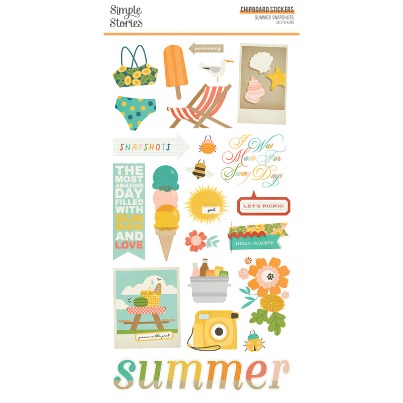 Simple Stories Chipboard Stickers - Summer Snapshots, SMS22017