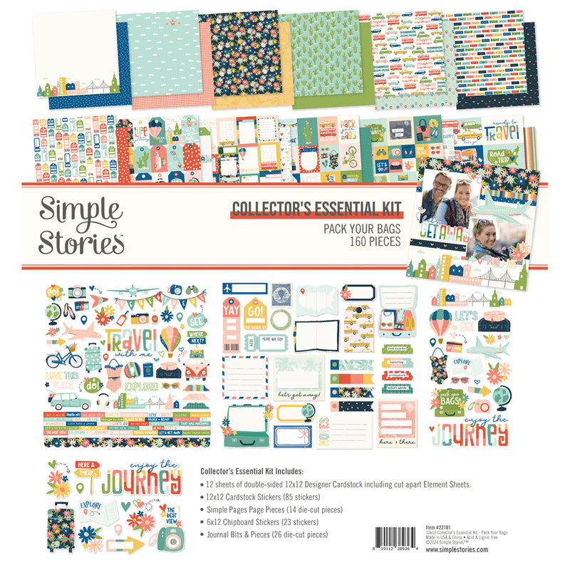 Simple Stories 12x12 Collector's Essential Kit - Pack Your Bags, PYB22101