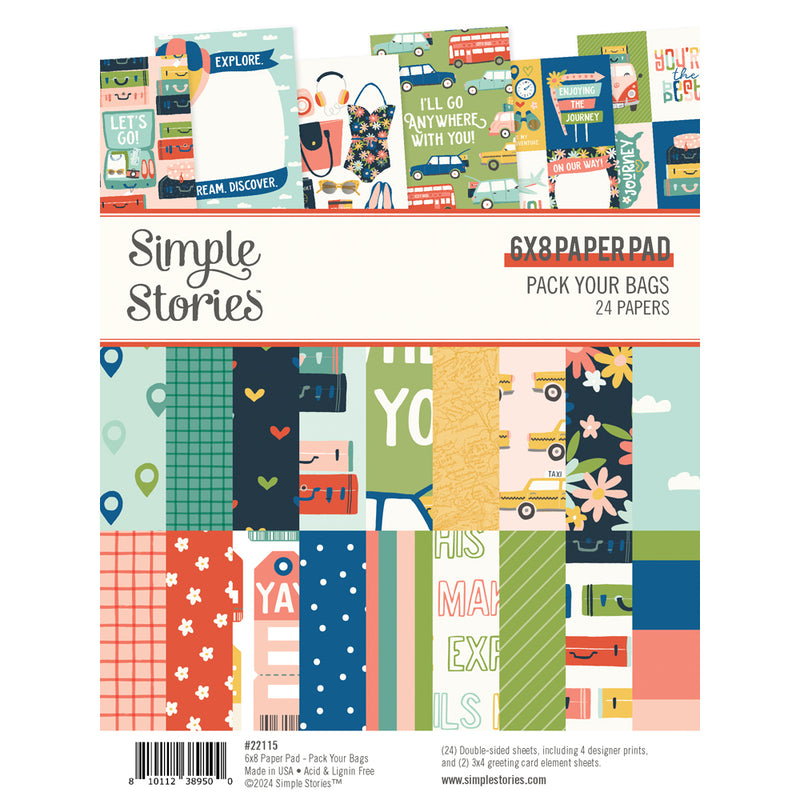 Simple Stories 6x8 Paper Pad - Pack Your Bags, PYB22115