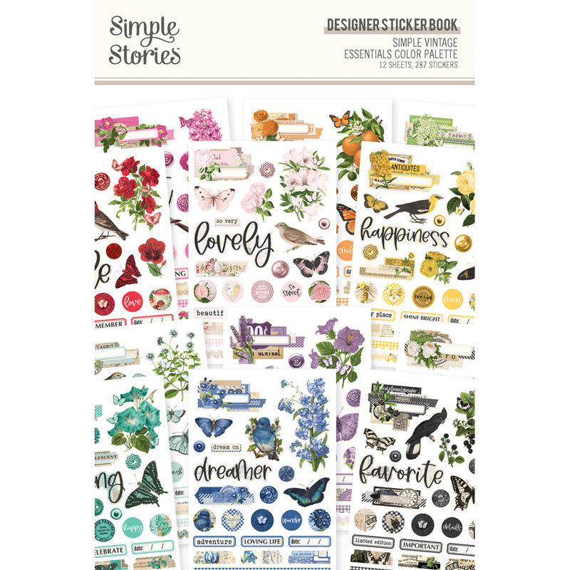 Simple Vintage Essentials Color Palette - Designer Sticker Book,VCP22235