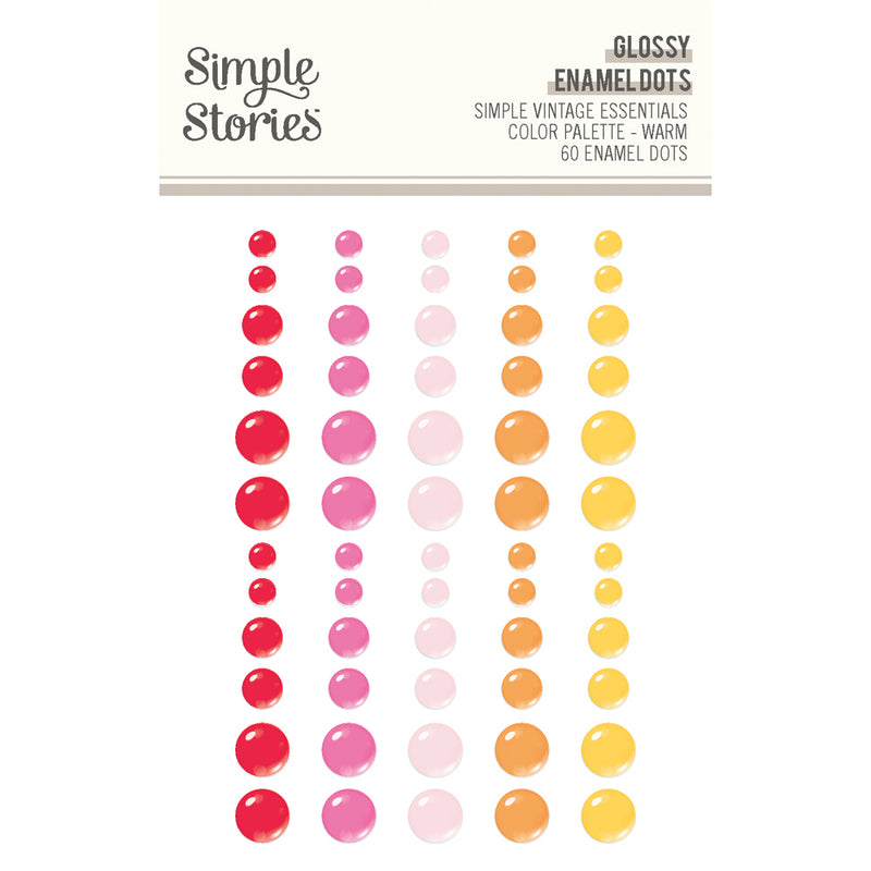 Simple Vintage Essentials Color Palette - Glossy Enamel Dots, Warm, VCP22242