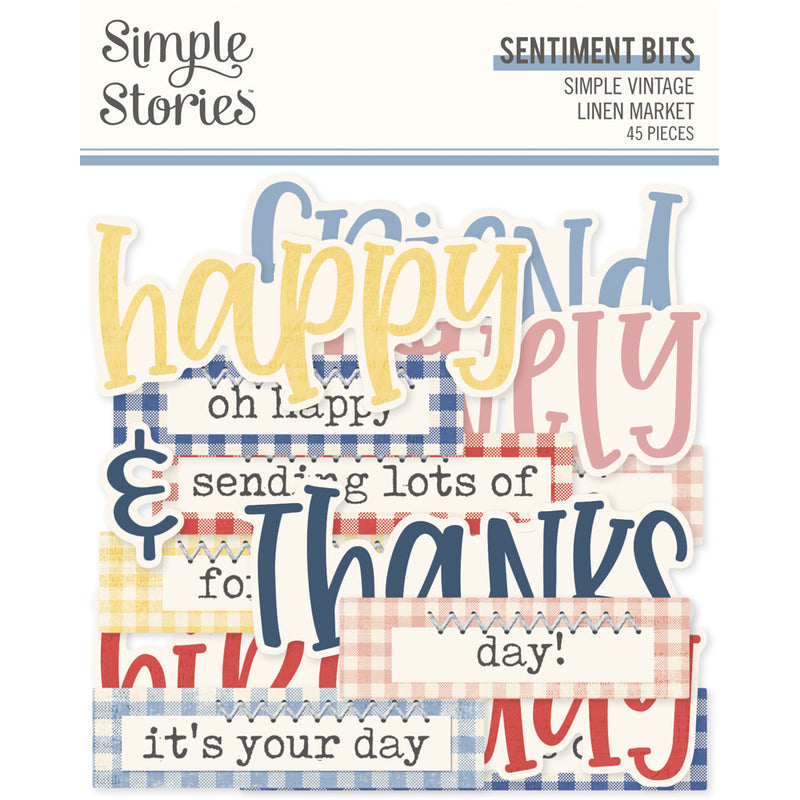 Simple Stories Ephemera Sentiment Bits - Simple Vintage Linen Market, 22724
