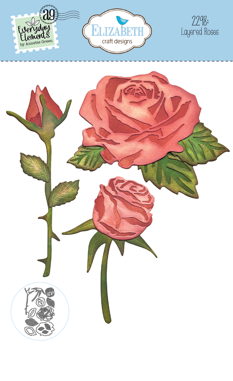 Elizabeth Craft Designs Die Set - Layered Roses, 2298 by Annette Green