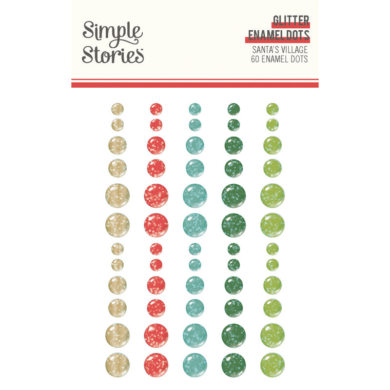 Simple Stories - Glitter Enamel Dots - Santa's Village, 23027