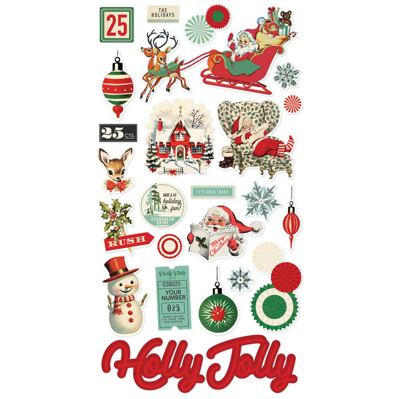 Simple Stories Chipboard Stickers - Simple Vintage Holly Jolly, 23317