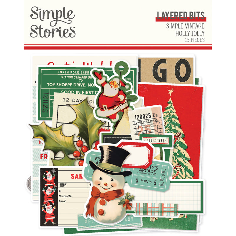 Simple Stories - Layered Bits - Simple Vintage Holly Jolly, 23320