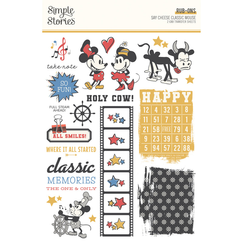 Simple Stories Rub Ons - Say Cheese Classic Mouse, 23424