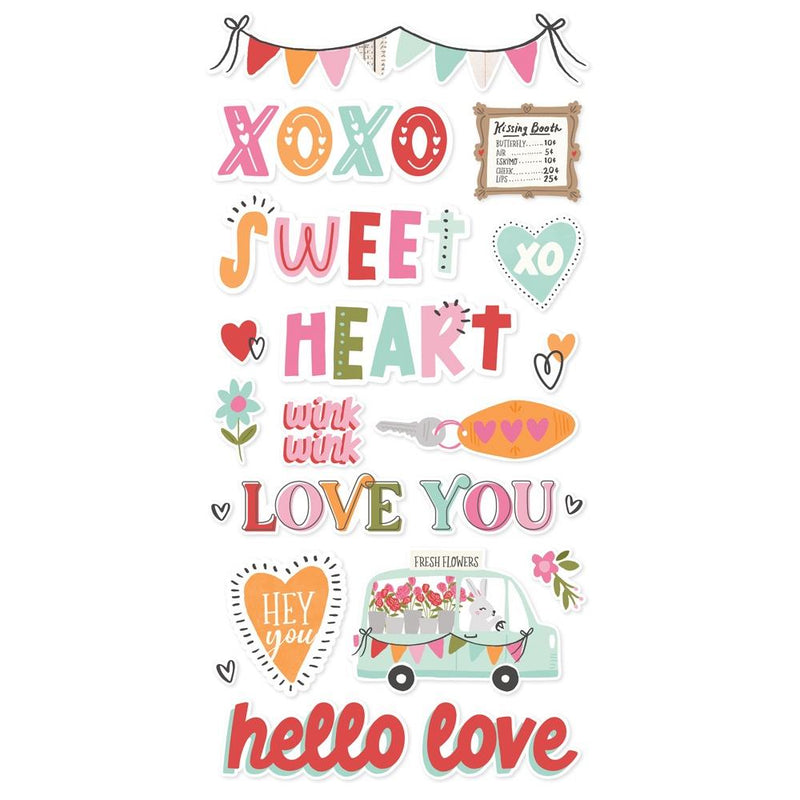 Simple Stories - Foam Stickers - Heartstrings, 23611