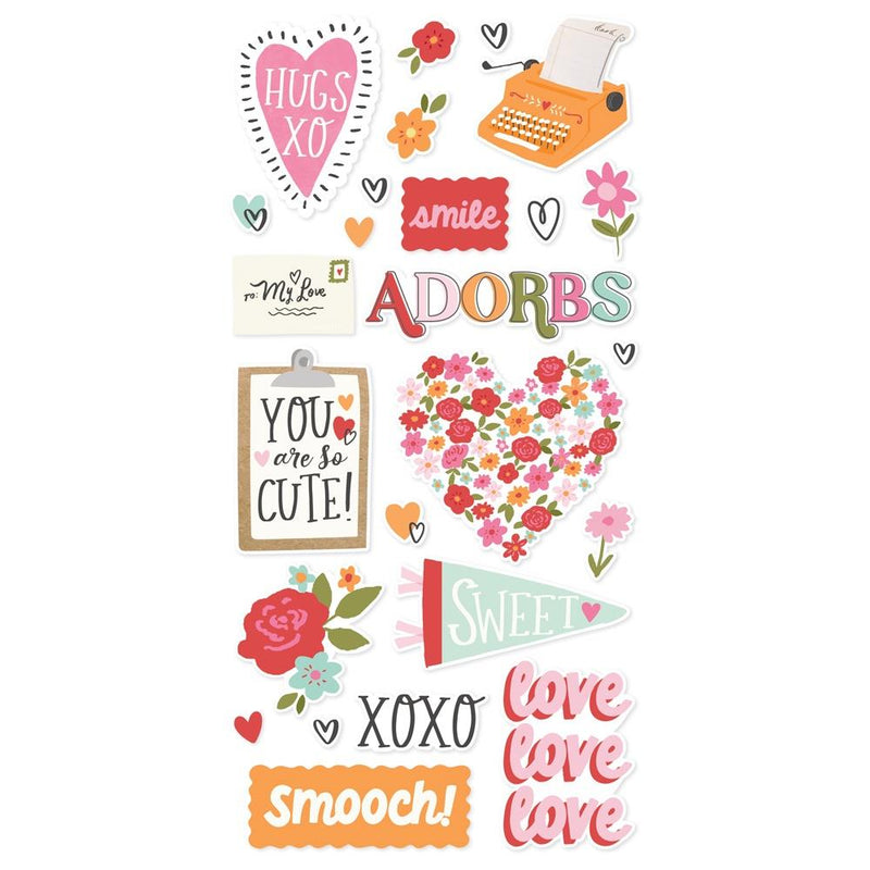 Simple Stories - Foam Stickers - Heartstrings, 23611