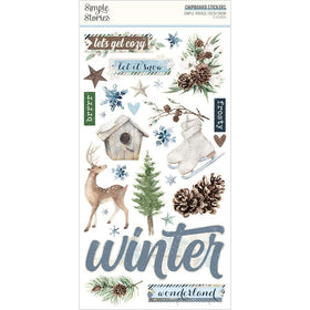 Simple Stories - Bits & Pieces - Simple Vintage Fresh Snow Chipboard Stickers, 23720