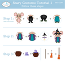 Elizabeth Craft Designs Die Set - Halloween Costumes Scary, 2385