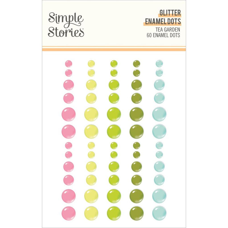 Simple Stories - Glitter Enamel Dots - Tea Garden, 24124