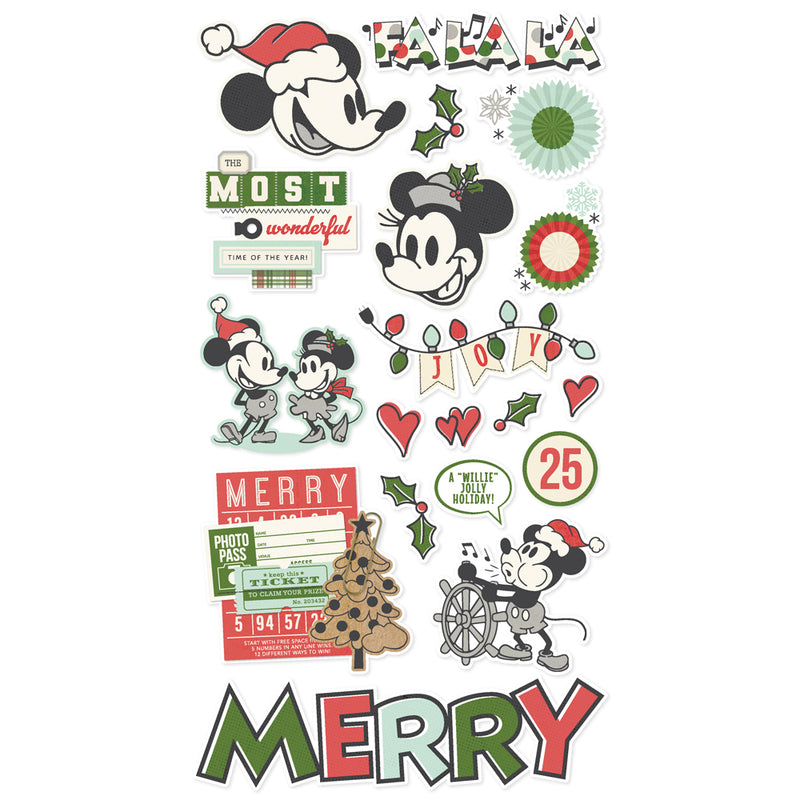 Early Sept - Simple Stories - Say Cheese Classic Mouse Christmas, Chipboard Stickers, 25208