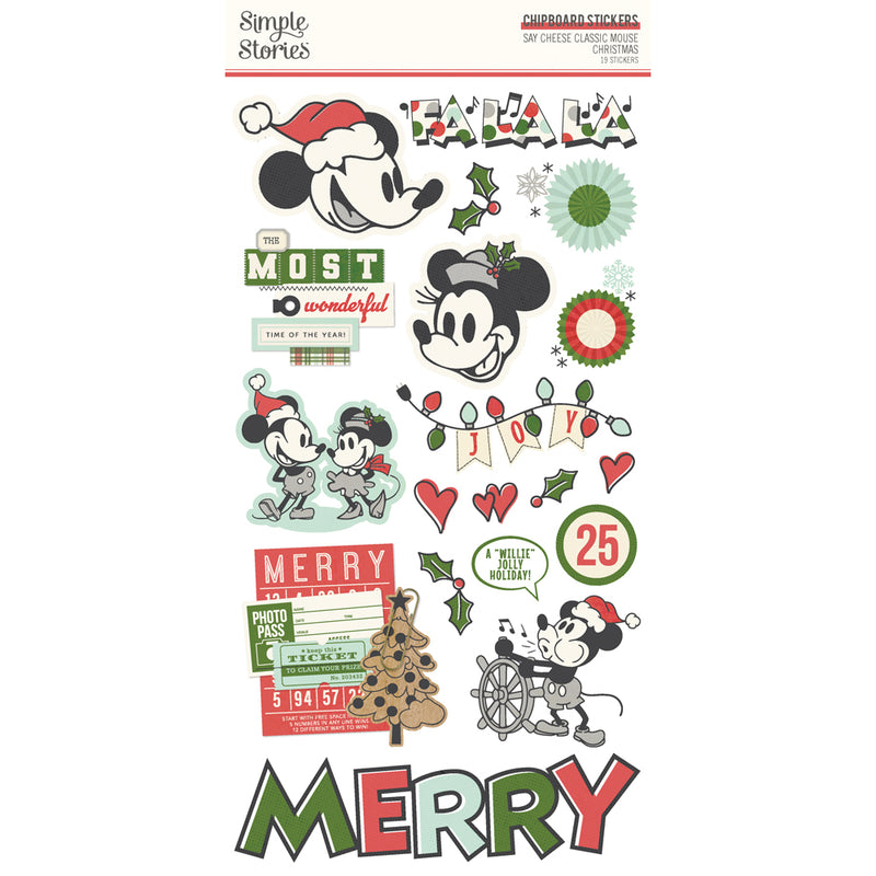 Early Sept - Simple Stories - Say Cheese Classic Mouse Christmas, Chipboard Stickers, 25208