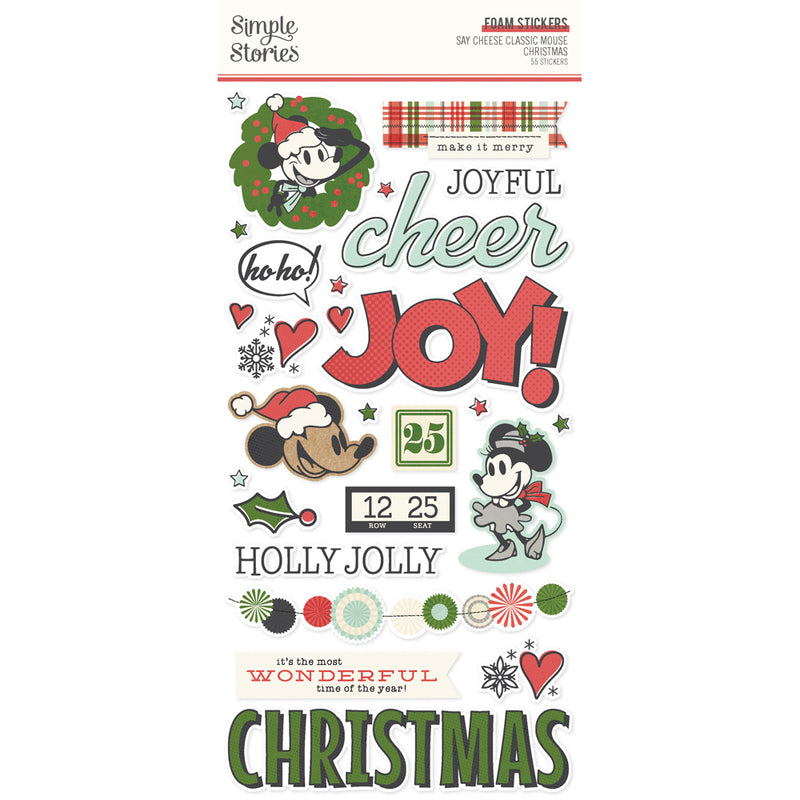 Early Sept - Simple Stories - Say Cheese Classic Mouse Christmas - Puffy Stickers, 25211