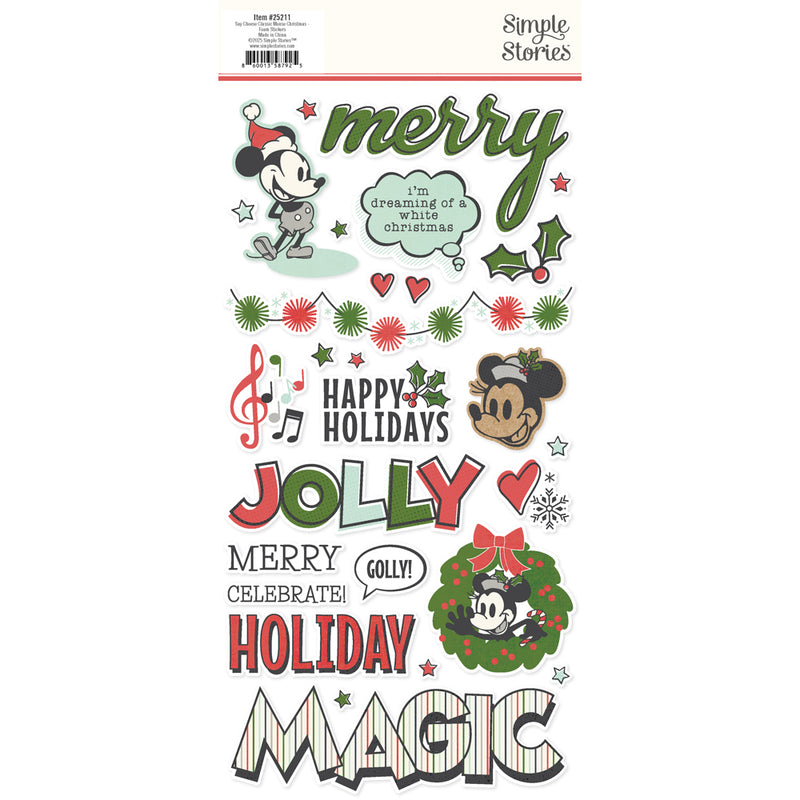 Early Sept - Simple Stories - Say Cheese Classic Mouse Christmas - Puffy Stickers, 25211
