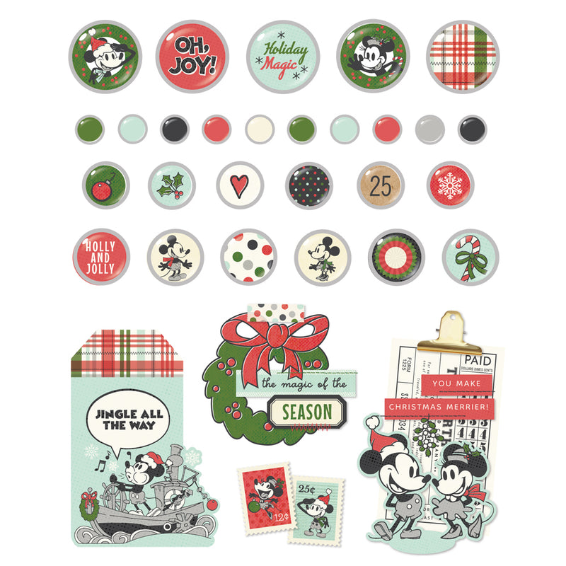 Early Sept - Simple Stories - Say Cheese Classic Mouse Christmas - Decorative Brads, 25212