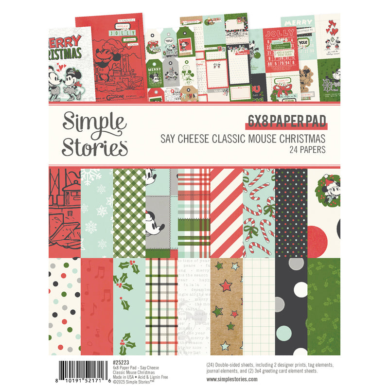 Simple Stories - Say Cheese Classic Mouse Christmas - 6x8 D/S Paper Pad, 25223
