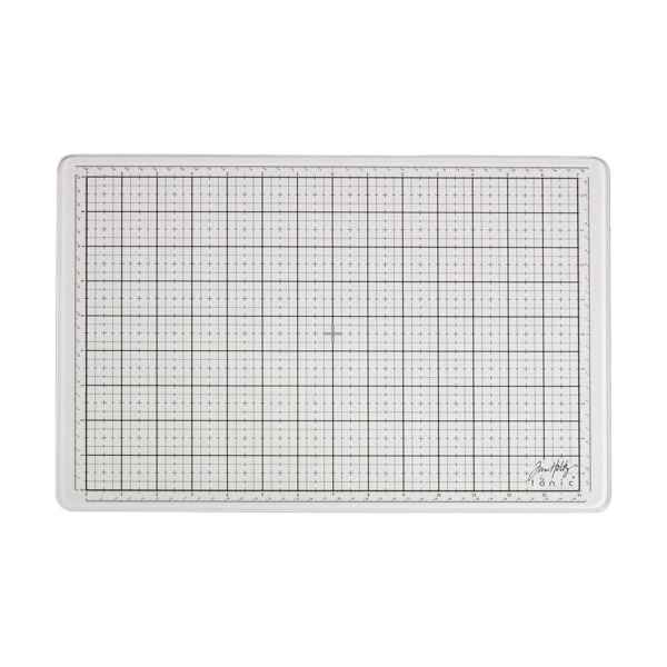 Tim Holtz - Travel Glass Studio Mat 15.75" x 10.25" - White, 2634EUS