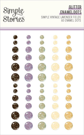 Simple Stories Simple Vintage Lavender Fields - Glitter Enamel Dots, 26432