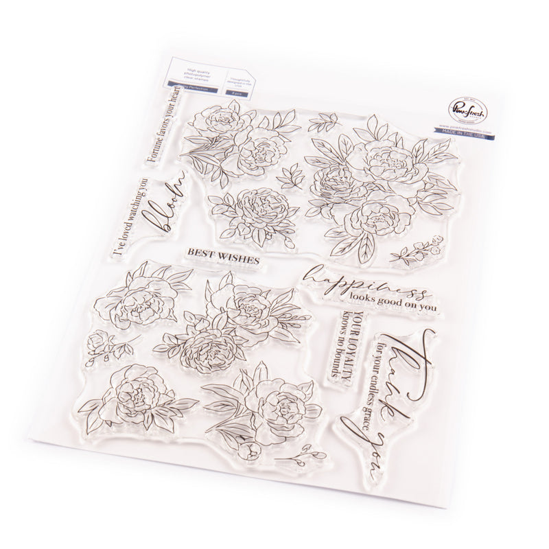 Pinkfresh Studio - Peony Perfection Stamp Set, 270425