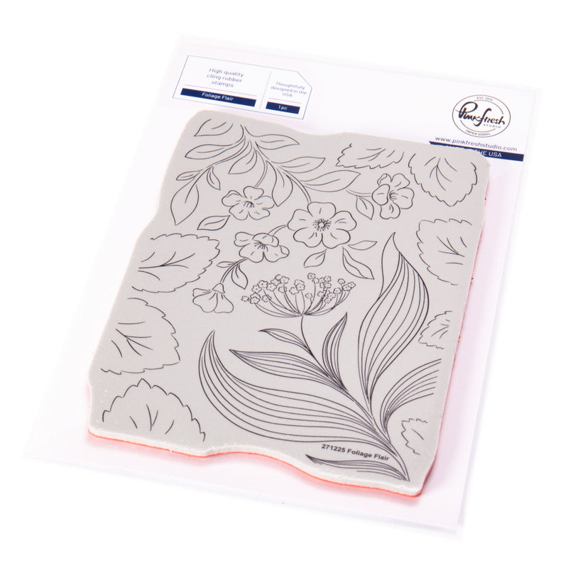 Pinkfresh Studio - Foilage Flair Cling Stamp, 271225