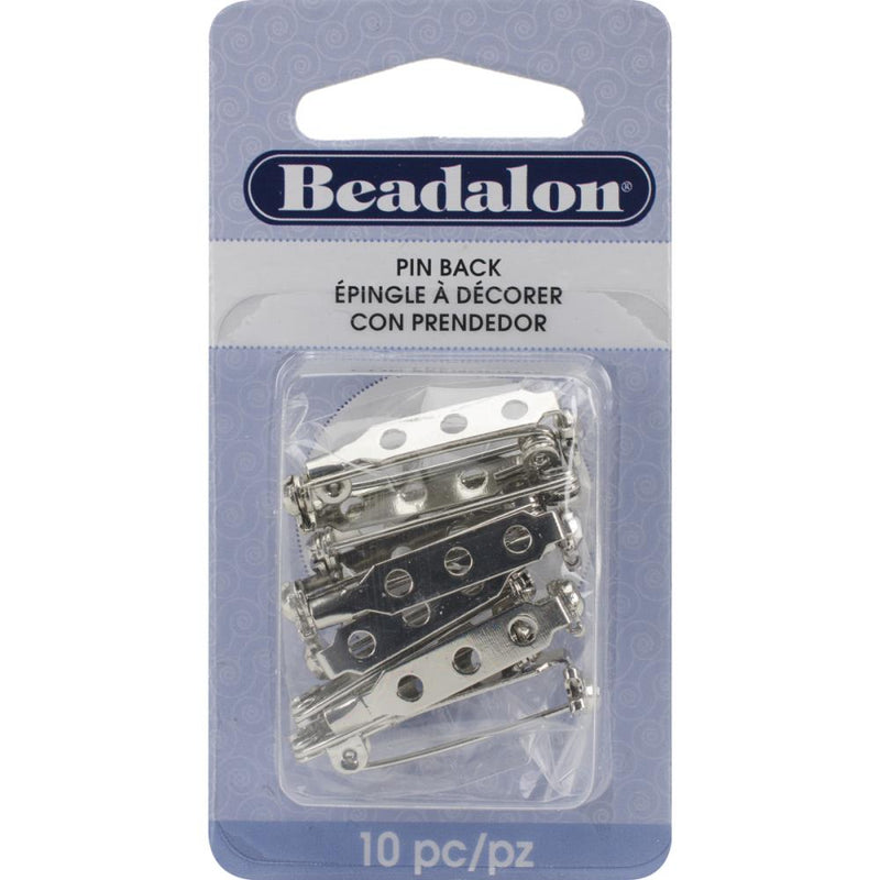 Beadalon - Pin Backs 1" 10/Pkg, 356W-010