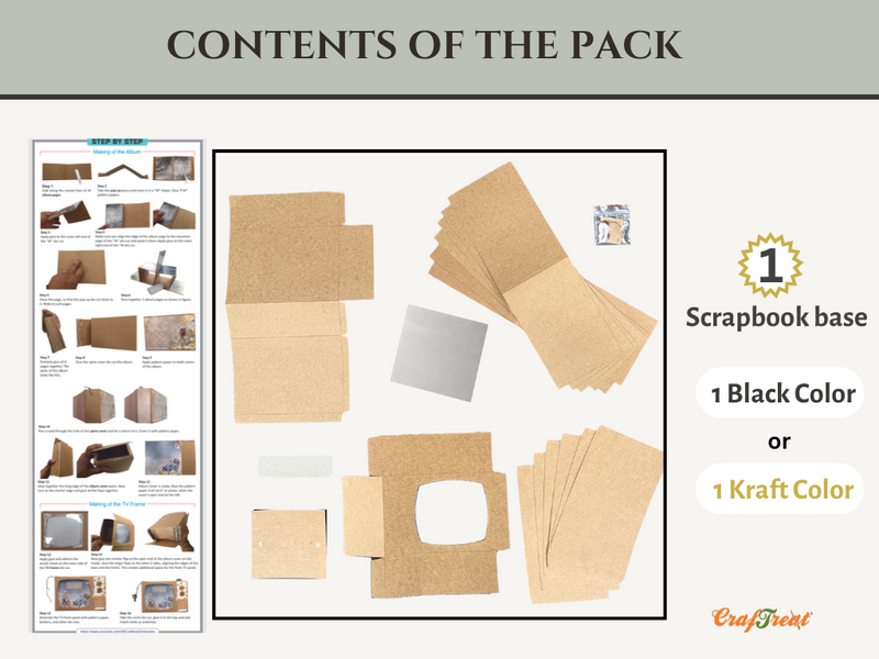 CrafTreat Scrapbook Blanks - TV Pop Up Mini Album - Black, CAB028