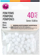 CousinDIY - Pom Poms 5mm 40Pc - White, 40000791