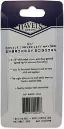 Havels Sewing - Double Curved LEFT-HANDED Embroidery Scissors, 40040
