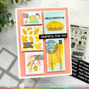Waffle Flower Stamp Set - Postage Collage Fall, 421551
