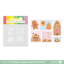 Waffle Flower Stencil - Postage Collage Gingerbread, 421765