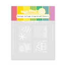 Waffle Flower Stencil - Postage Collage Gingerbread, 421765