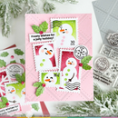Waffle Flower Stencil - Postage Collage Snowman, 421766