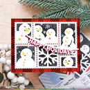 Waffle Flower Stencil - Postage Collage Snowman, 421766